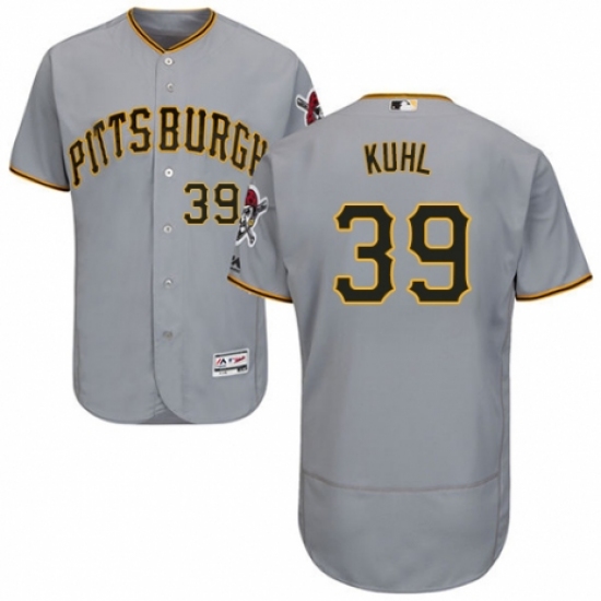 Men's Majestic Pittsburgh Pirates 39 Chad Kuhl Grey Road Flex Base Authentic Collection MLB Jersey