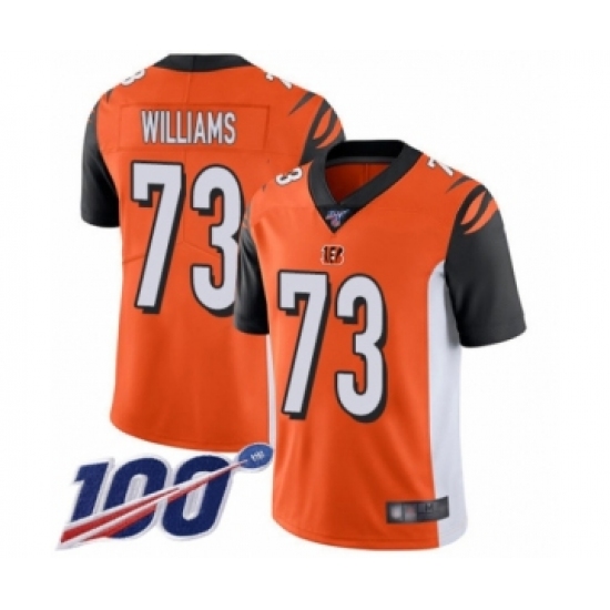 Men's Cincinnati Bengals 73 Jonah Williams Orange Alternate Vapor Untouchable Limited Player 100th Season Football Jersey