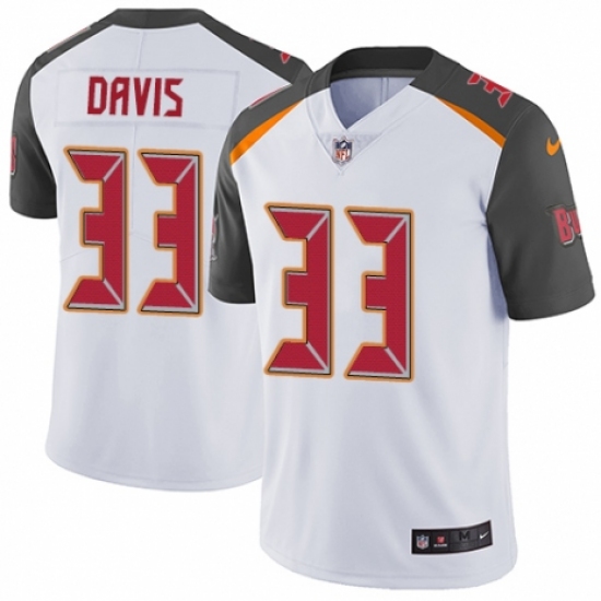 Youth Nike Tampa Bay Buccaneers 33 Carlton Davis White Vapor Untouchable Limited Player NFL Jersey