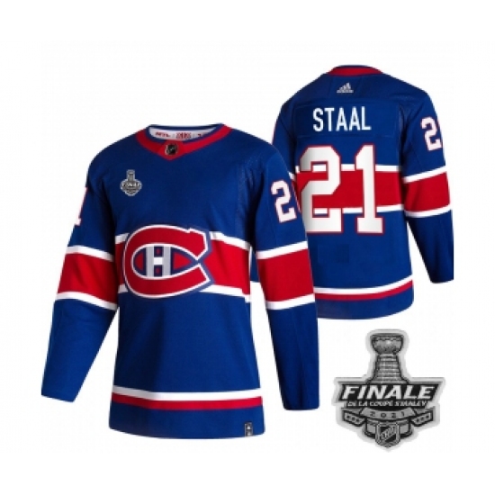 Men's Adidas Canadiens 21 Eric Staal Blue Road Authentic 2021 Stanley Cup Jersey
