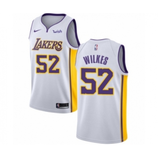 Youth Los Angeles Lakers 52 Jamaal Wilkes Swingman White Basketball Jersey - Association Edition