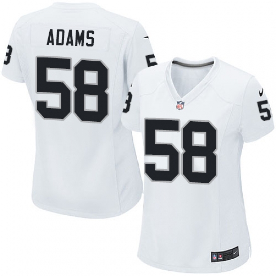 Women's Nike Oakland Raiders 58 Tyrell Adams Game White NFL Jersey