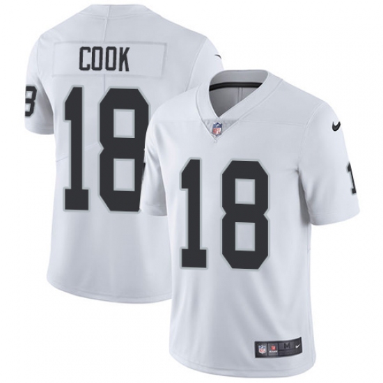 Youth Nike Oakland Raiders 18 Connor Cook Elite White NFL Jersey