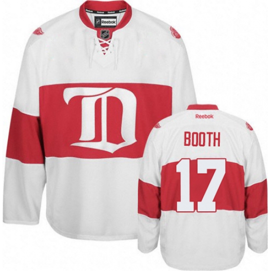 Men's Reebok Detroit Red Wings 17 David Booth Premier White Third NHL Jersey