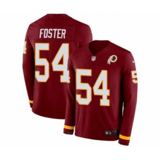 Youth Nike Washington Redskins 54 Mason Foster Limited Burgundy Therma Long Sleeve NFL Jersey