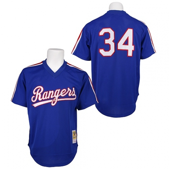 Men's Mitchell and Ness 1989 Texas Rangers 34 Nolan Ryan Authentic Royal Blue Throwback MLB Jersey