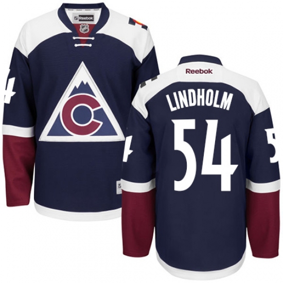 Women's Reebok Colorado Avalanche 54 Anton Lindholm Authentic Blue Third NHL Jersey