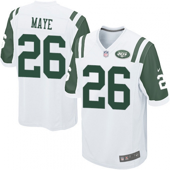 Men's Nike New York Jets 26 Marcus Maye Game White NFL Jersey