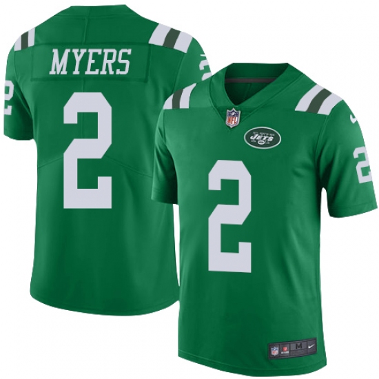 Men's Nike New York Jets 2 Jason Myers Limited Green Rush Vapor Untouchable NFL Jersey