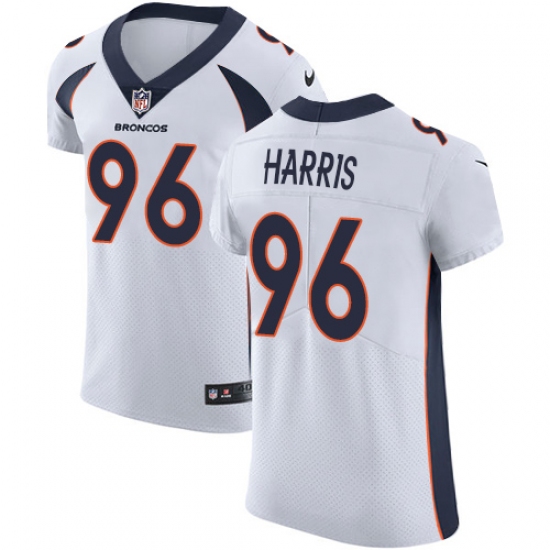 Men's Nike Denver Broncos 96 Shelby Harris White Vapor Untouchable Elite Player NFL Jersey