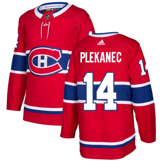 Youth Adidas Montreal Canadiens 14 Tomas Plekanec Authentic Red Home NHL Jersey