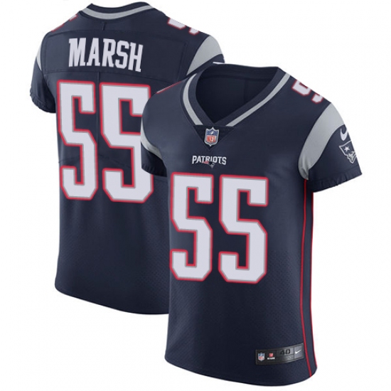 Men's Nike New England Patriots 55 Cassius Marsh Navy Blue Team Color Vapor Untouchable Elite Player NFL Jersey
