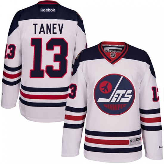 Men's Reebok Winnipeg Jets 13 Brandon Tanev Premier White 2016 Heritage Classic NHL Jersey