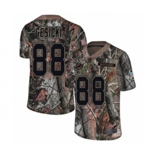 Men's Miami Dolphins 88 Mike Gesicki Limited Camo Rush Realtree Football Jersey