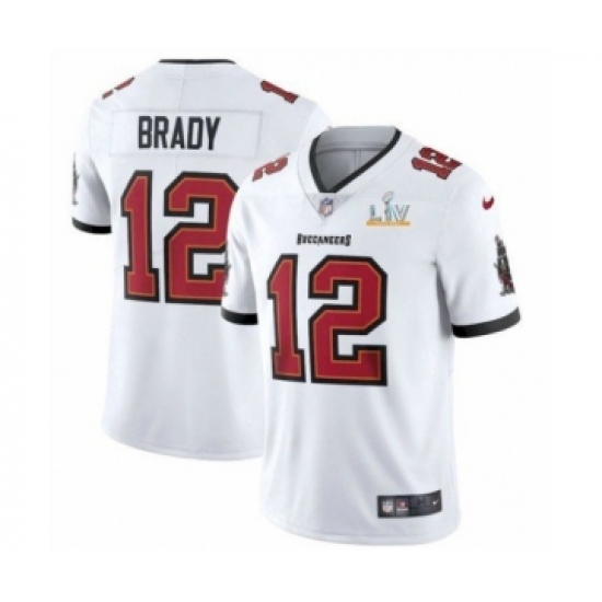 Youth Tampa Bay Buccaneers 12 White Jersey 2021 Super Bowl LV