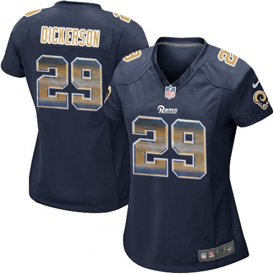 Women's Nike Los Angeles Rams 29 Eric Dickerson Limited Navy Blue Strobe NFL Jersey