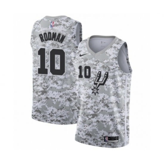 Men's San Antonio Spurs 10 Dennis Rodman White Swingman Jersey - Earned Edition