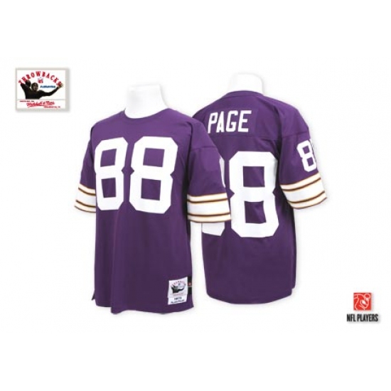 Mitchell And Ness Minnesota Vikings 88 Alan Page Purple Team Color Authentic Throwback NFL Jersey