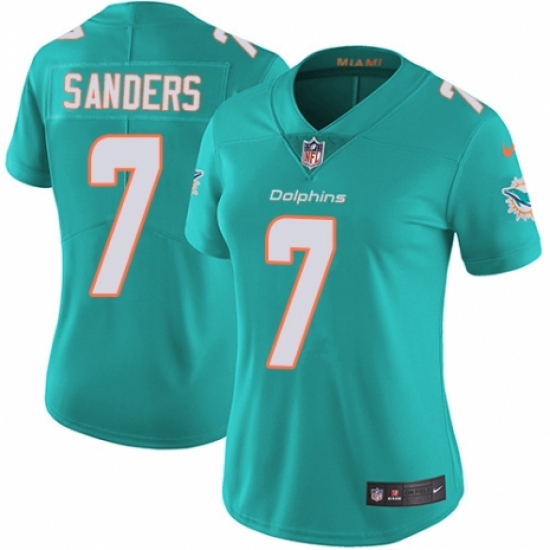 Women's Nike Miami Dolphins 7 Jason Sanders Aqua Green Team Color Vapor Untouchable Limited Player NFL Jersey