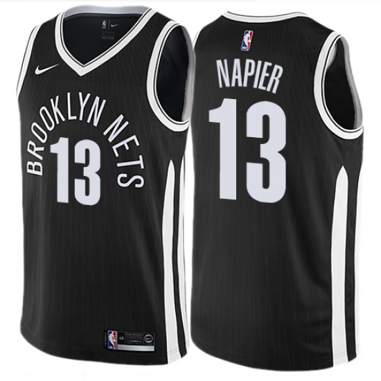 Men's Nike Brooklyn Nets 13 Shabazz Napier Swingman Black NBA Jersey - City Edition