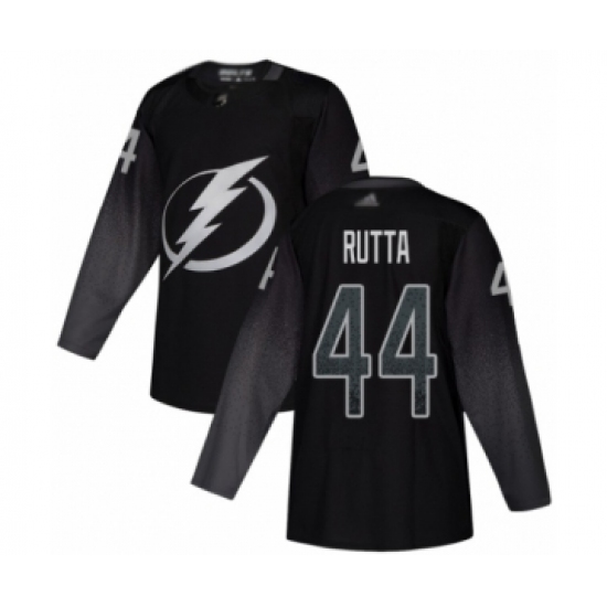 Men's Tampa Bay Lightning 44 Jan Rutta Authentic Black Alternate Hockey Jersey