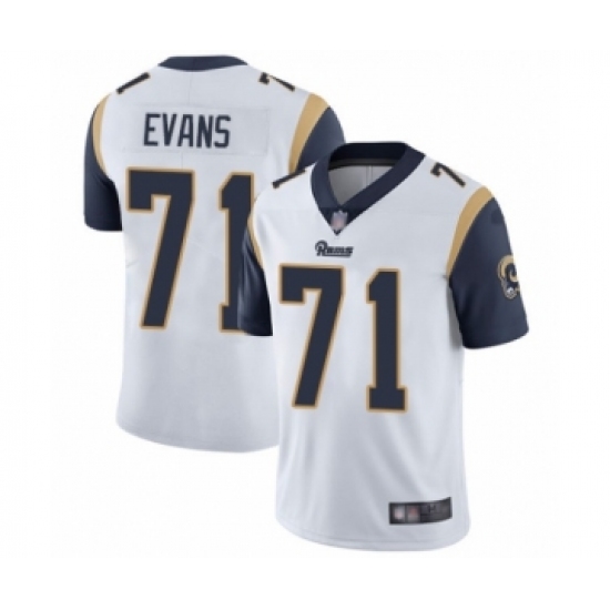 Youth Los Angeles Rams 71 Bobby Evans White Vapor Untouchable Limited Player Football Jersey