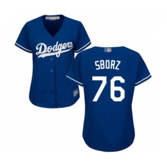 Women's Los Angeles Dodgers 76 Josh Sborz Authentic Royal Blue Alternate Cool Base Baseball Player Jersey