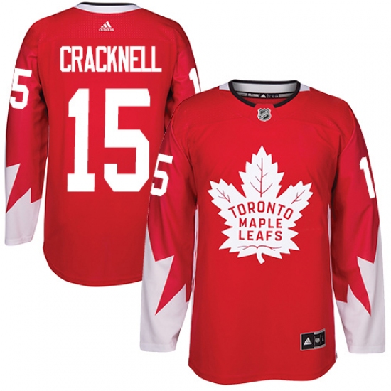 Men's Adidas Toronto Maple Leafs 15 Adam Cracknell Premier Red Alternate NHL Jersey