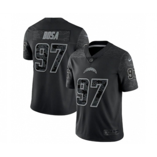 Men's Los Angeles Chargers 97 Joey Bosa Black Reflective Limited Stitched Football Jersey