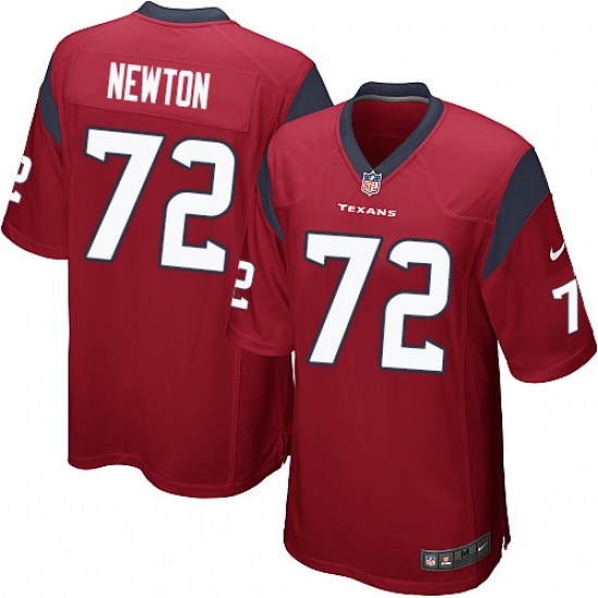 Men's Nike Houston Texans 72 Derek Newton Game Red Alternate NFL Jersey