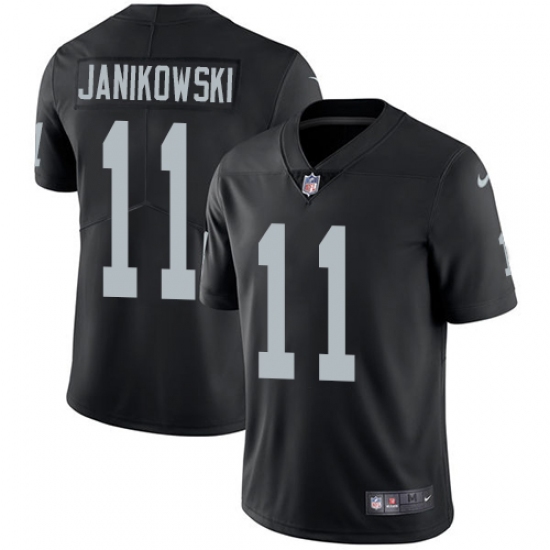Men's Nike Oakland Raiders 11 Sebastian Janikowski Black Team Color Vapor Untouchable Limited Player NFL Jersey