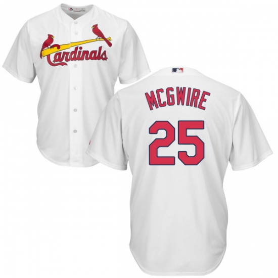 Men's Majestic St. Louis Cardinals 25 Mark McGwire Replica White Home Cool Base MLB Jersey