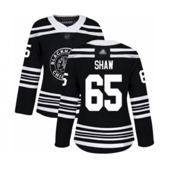 Women's Chicago Blackhawks 65 Andrew Shaw Authentic Black Alternate Hockey Jersey