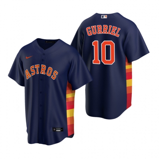 Men's Nike Houston Astros 10 Yuli Gurriel Navy Alternate Stitched Baseball Jersey