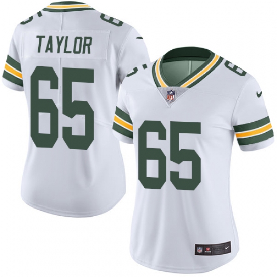Women's Nike Green Bay Packers 65 Lane Taylor Elite White NFL Jersey