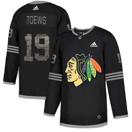 Men's Adidas Chicago Blackhawks 19 Jonathan Toews Black Authentic Classic Stitched NHL Jersey