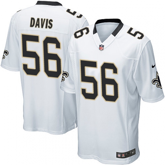 Men's Nike New Orleans Saints 56 DeMario Davis Game White NFL Jersey