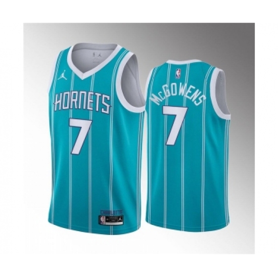 Men's Charlotte Hornets 7 Bryce McGowens 2022 Draft Stitched Basketball Jersey