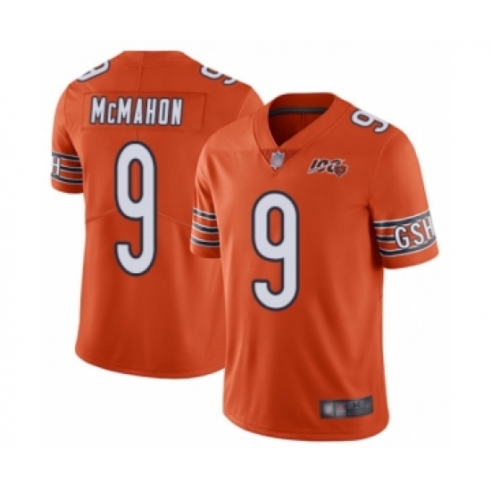 Men's Chicago Bears 9 Jim McMahon Orange Alternate 100th Season Limited Football Jersey