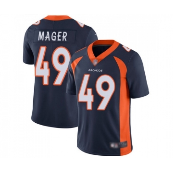 Men's Denver Broncos 49 Craig Mager Navy Blue Alternate Vapor Untouchable Limited Player Football Jersey