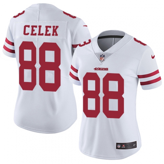 Women's Nike San Francisco 49ers 88 Garrett Celek White Vapor Untouchable Limited Player NFL Jersey