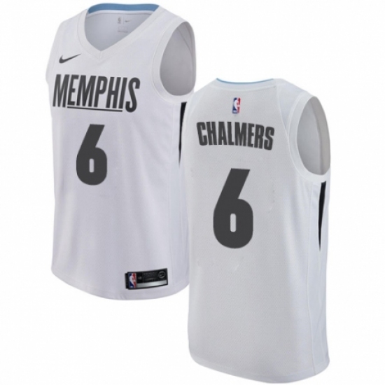 Men's Nike Memphis Grizzlies 6 Mario Chalmers Swingman White NBA Jersey - City Edition