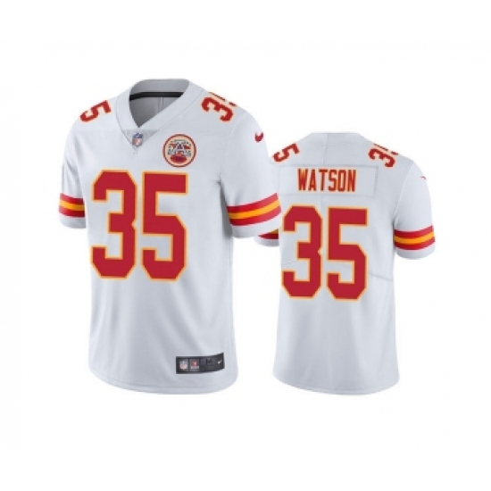 Men's Kansas City Chiefs 35 Jaylen Watson White Vapor Untouchable Limited Stitched Football Jersey
