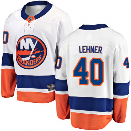 Men's New York Islanders 40 Robin Lehner Fanatics Branded White Away Breakaway NHL Jersey