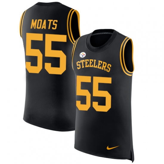 Men's Nike Pittsburgh Steelers 55 Arthur Moats Limited Black Rush Player Name & Number Tank Top NFL Jersey