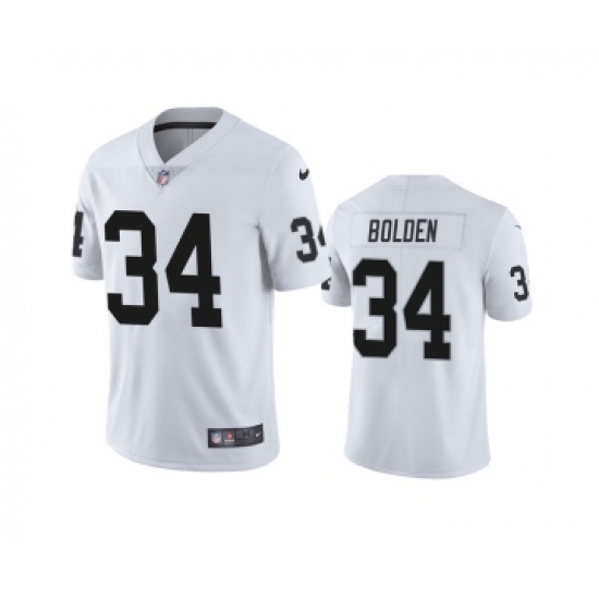Men's Las Vegas Raiders 34 Brandon Bolden White Vapor Limited Stitched Jersey