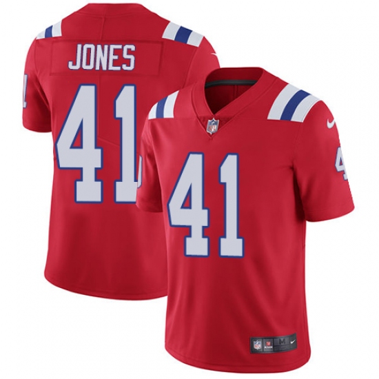 Men's Nike New England Patriots 41 Cyrus Jones Red Alternate Vapor Untouchable Limited Player NFL Jersey