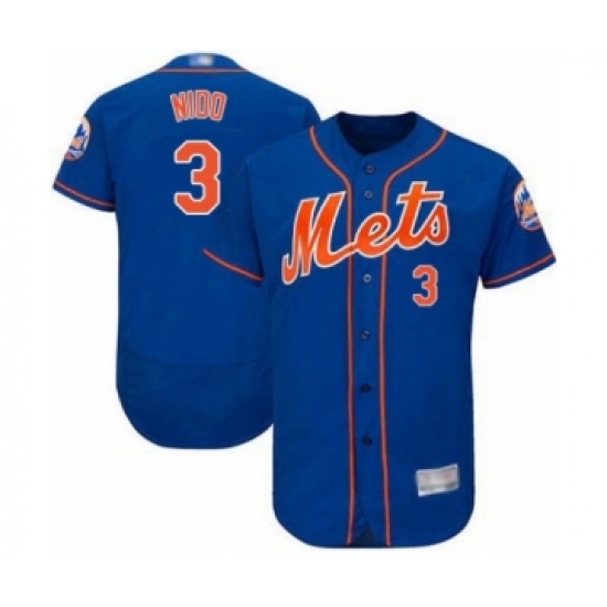 Men's New York Mets 3 Tomas Nido Royal Blue Alternate Flex Base Authentic Collection Baseball Player Jersey