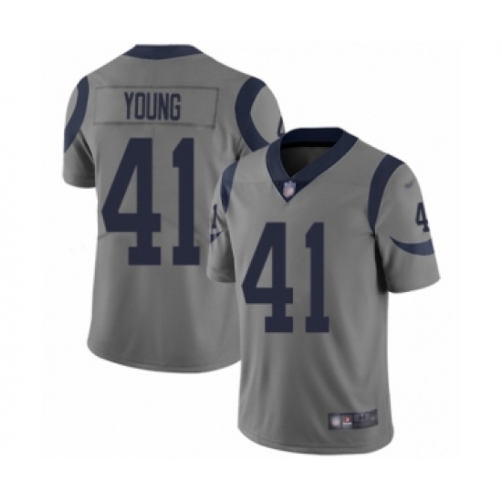 Men's Los Angeles Rams 41 Kenny Young Limited Gray Inverted Legend Football Jersey