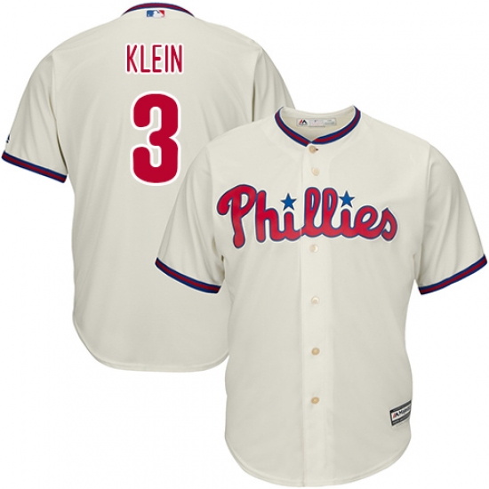 Men's Majestic Philadelphia Phillies 3 Chuck Klein Replica Cream Alternate Cool Base MLB Jersey